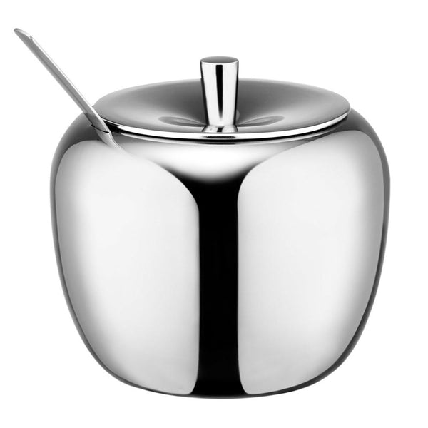 Stainless steel apple design sugar bowl with spoon - Wine and Coffee lover