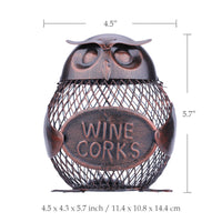 Cute owl wrought iron cork collector - Wine and Coffee lover