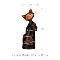 "The Hugging Cat" Wrought iron  wine bottle holder - Wine and Coffee lover