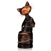"The Hugging Cat" Wrought iron  wine bottle holder - Wine and Coffee lover