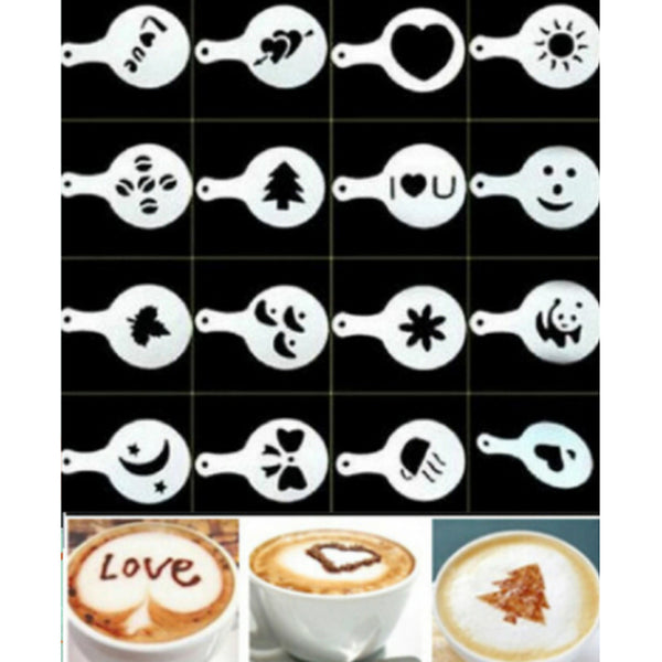 Set of barista coffee decorating stencils - Wine and Coffee lover