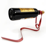 Wrought iron ribbon "levitating” wine bottle holder - Wine and Coffee lover