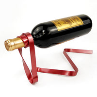 Wrought iron ribbon "levitating” wine bottle holder - Wine and Coffee lover