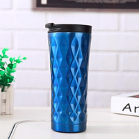 "Crinkle shine" colorful insulated travel mugs - Wine and Coffee lover