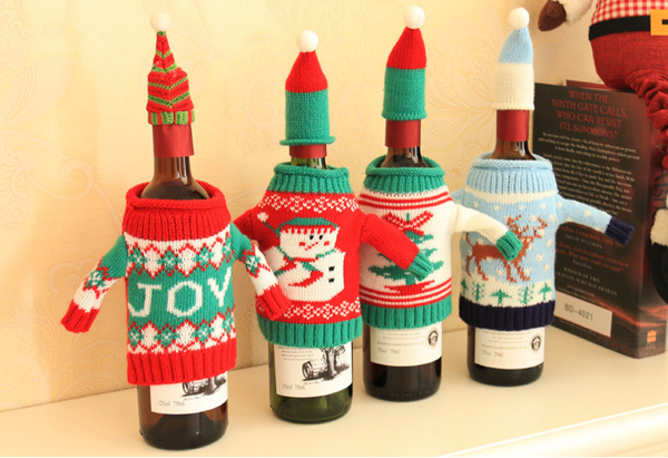 Wine bottle ugly Christmas sweaters - Wine and Coffee lover