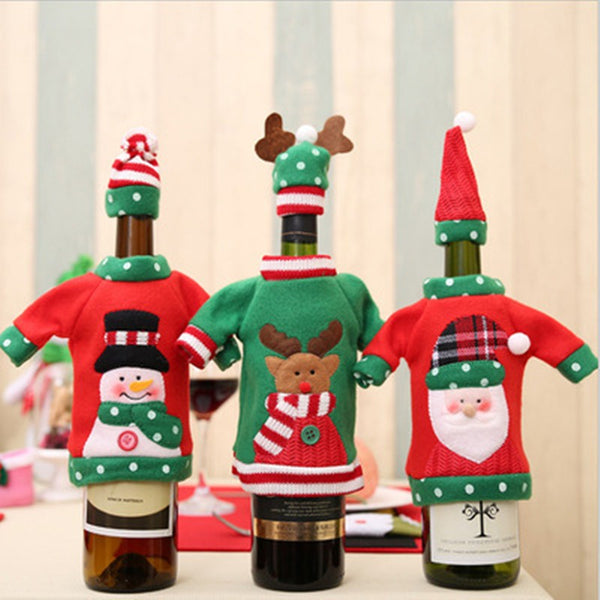 Christmas Wine Bottle Cover - Wine and Coffee lover