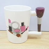 Beauty routine novelty handle mugs - Wine and Coffee lover