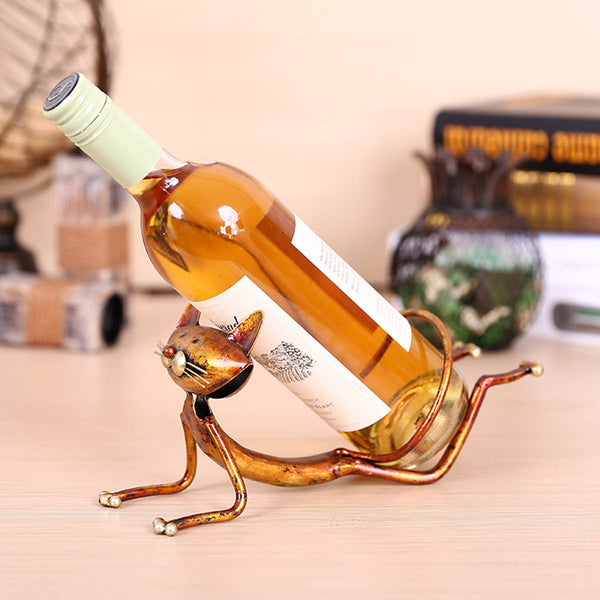 "The Yoga Cat" wine bottle holder - Wine and Coffee lover
