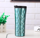 "Crinkle shine" colorful insulated travel mugs - Wine and Coffee lover