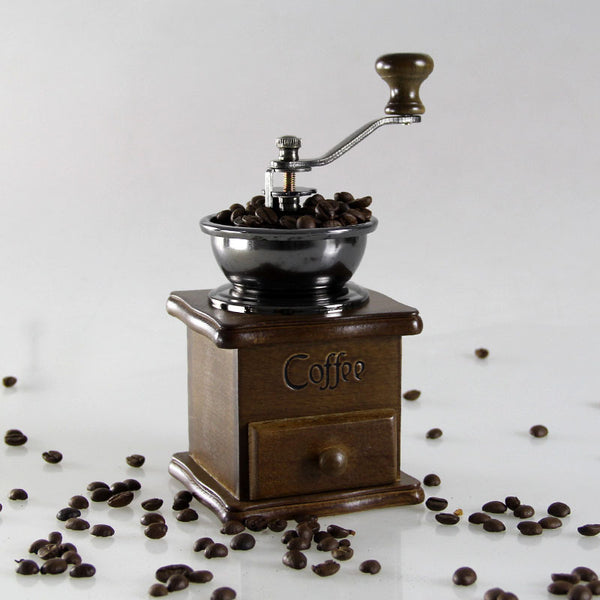 Manual Coffee Grinder, Coffee Bean Grinder, Vintage Antique Wooden