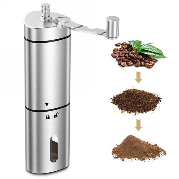 Hand crank stainless steel coffee grinder