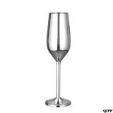 Stainless champagne flutes in Gold, Rose-gold, or Silver - Wine and Coffee lover